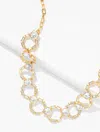 Talbots Interlocking Baguette Necklace - Clear Crystal/gold - 001