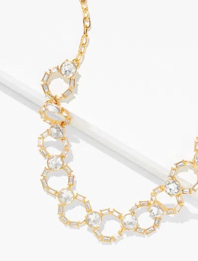 Talbots Interlocking Baguette Necklace - Clear Crystal/gold - 001