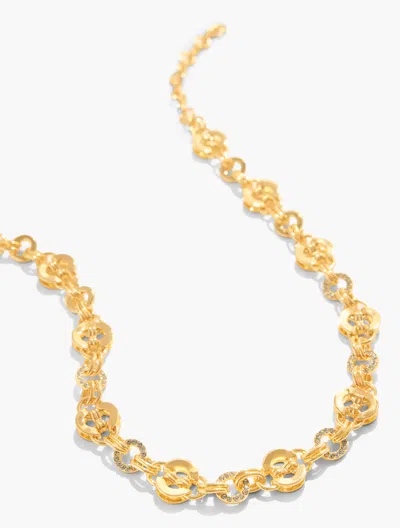 Talbots Interlocking Chain Link Necklace - Crystal/gold - 001  In Crystal,gold
