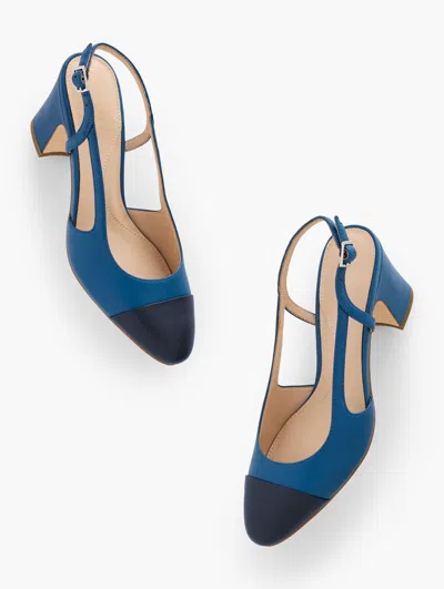 Talbots Irene Nappa Slingback Pumps - Navy Blue Dusk/indigo - 10 1/2 M  In Navy Blue Dusk,indigo