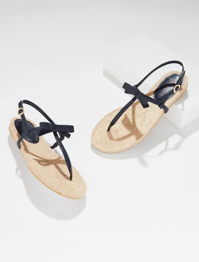 Talbots Irina Bow Nappa Espadrille Sandals - Blue - 11m