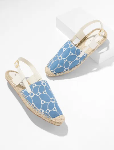 Talbots Isla Slingback Floral Chambray Flats - Chambray/white - 9m