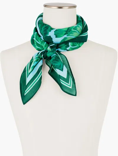 Talbots Isle Fronds Square Scarf - Vivid Turquoise - 001  In Green