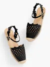 Talbots Izzy Ankle Strap Raffia Espadrille Flats - Black - 10m  In Black