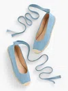Talbots Izzy Chambray Espadrille Flats - Light - 10m - 100% Cotton  In Light Chambray