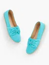 Talbots Izzy Cinched Suede Espadrilles - Aqua Breeze - 8m  In Aqua Breeze