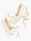 Talbots Izzy Crochet Espadrille Flats - Ivory - 10m  In Ivory