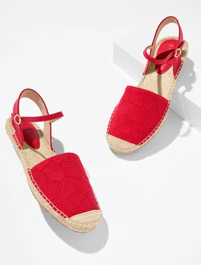 Talbots Izzy Dâorsay Shell Eyelet Espadrille Flats - Red - 9m