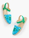 Talbots Izzy Ikat Medallion Espadrilles - Blue - 8 1/2 M - 100% Cotton  In Blue