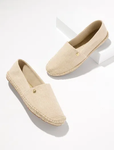 Talbots Izzy Metallic Linen Espadrille Flats - Natural/gold - 10 1/2 M  In Multi