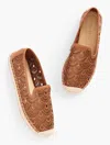 Talbots Izzy Perforated Scallop Espadrille Flats - Havana Tan - 11m