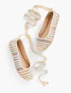 Talbots Izzy Striped Canvas Espadrille Flats - Multi - 9 1/2 M - 100% Cotton  In Multi
