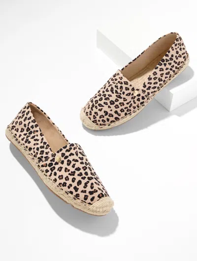 Talbots Izzy Twill Espadrille Flats - Tricolor Cheetah - Sesame - 8 1/2 M  In Brown