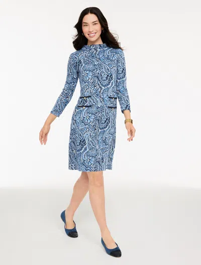 Talbots Jacquard Shift Dress - Paisley - Shore Blue - 18
