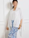Talbots Jersey Stitch Ruana - White - M/l
