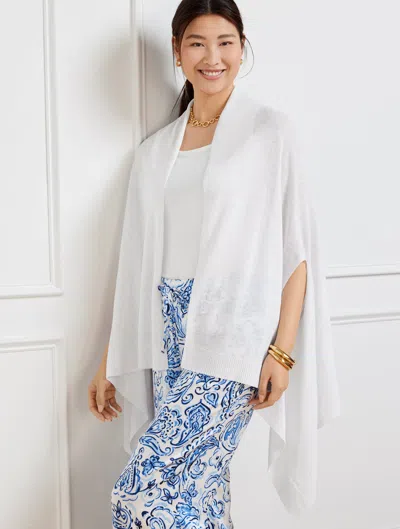 Talbots Jersey Stitch Ruana - White - M/l  In White