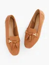 Talbots Jessie Tassel Pebble Leather Driving Moccasins Shoes - Havana Tan - 11m