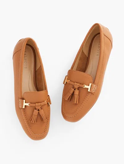 Talbots Jessie Tassel Pebble Leather Driving Moccasins Shoes - Havana Tan - 11m  In Havana Tan