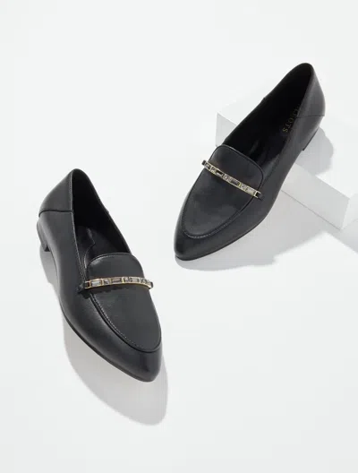 Talbots Kacey Embellished Nappa Loafers - Black - 5m