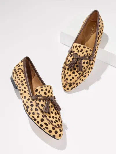 Talbots Kacey Tassel Loafers - Dotted Calf Hair - Camel/dark Walnut - 5m  In Camel,dark Walnut