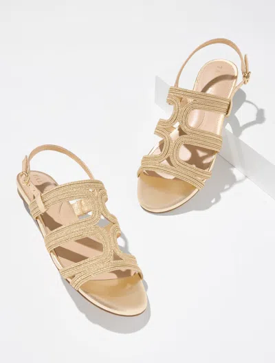 Talbots Kalen Raffia Cord Sandals - Metallic - Gold - 11m  In Black