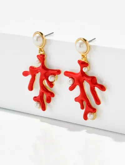 Talbots Kalypsa Drop Earrings - Red/gold - 001  In Multi