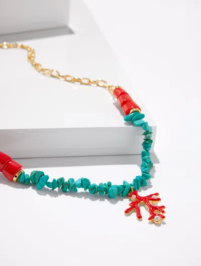 Talbots Kalypsa Necklace - Red/gold - 001  In Multi