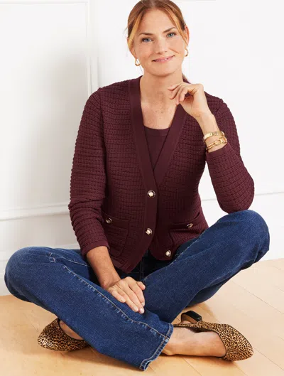 Talbots Kate Cardigan Sweater - Rich Burgundy - 1x