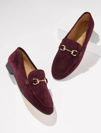 Talbots Katelyn Bit Suede Loafers - Deep Burgundy - 5m