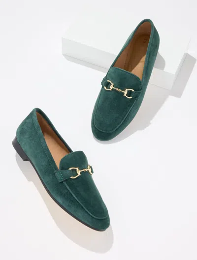 Talbots Katelyn Bit Suede Loafers - Hunter - 5m