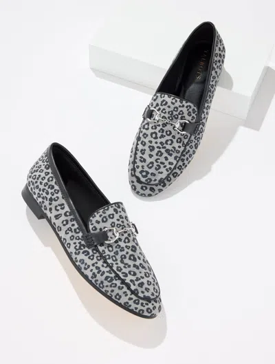 Talbots Katelyn Bit Suede Loafers - Leopard - Grey - 5m