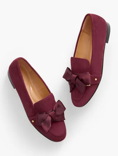 Talbots Suede Katelyn Bow Loafers - Dark Ruby - 11m
