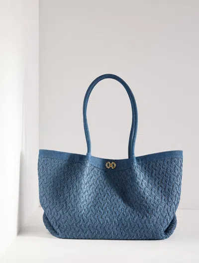 Talbots Katharine Woven Denim Tote - Medium Wash - 001  In Blue