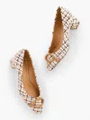 Talbots Kayla Buckle Block Heel Pumps - Lovely Tweed - Cafe - 9m  In Cafe