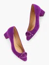 Talbots Kayla Buckle Block Heel Suede Pumps - Mulberry Wine - 9m  In Mulberry Wine