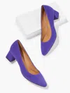 Talbots Kayla Suede Block Heel Pumps - Brilliant Purple - 11m  In Purple