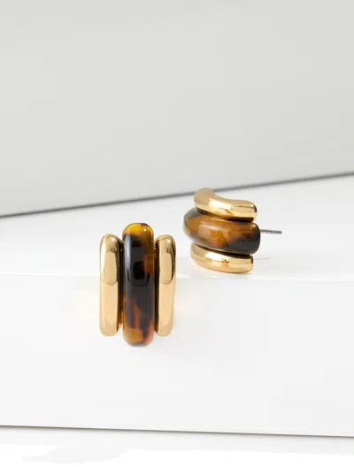 Talbots Keepsake Half Hoop Earrings - Tortoiseshell/gold - 001  In Tortoiseshell,gold