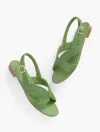 Talbots Keri Curved Raffia Slides - Light Olive Grove - 11m