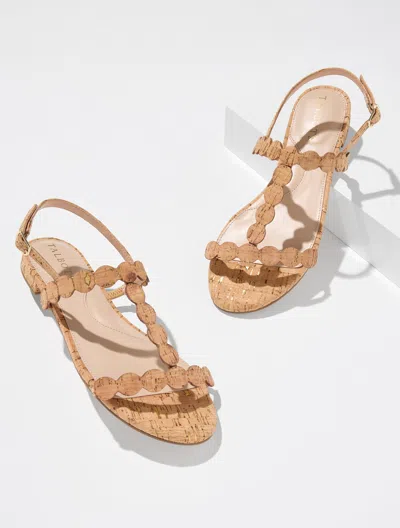 Talbots Keri Dot Cork Sandals - Natural/gold - 10 1/2 M  In Black
