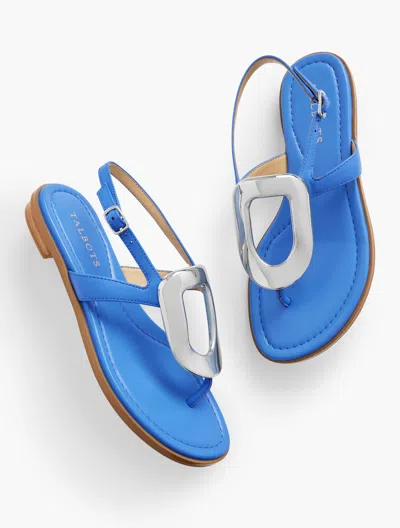 Talbots Keri Ring Soft Nappa Flat Sandals - Blue Iris - 9m