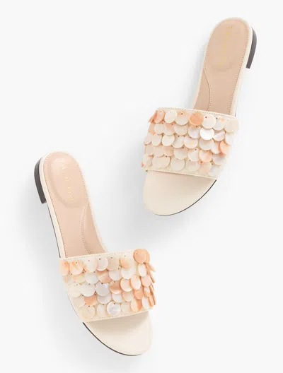 Talbots Keri Shell Embellished Slides - Ivory - 10m