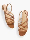 Talbots Keri Strap Soft Nappa Flats - Havana Tan - 10m