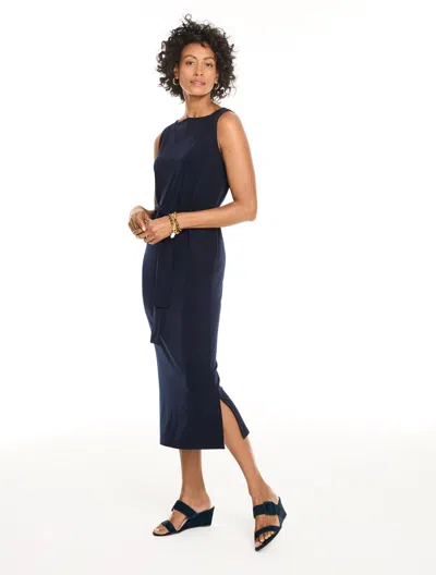 Talbots Knit Kit Bateau Neck Midi Dress - Blue - Xs