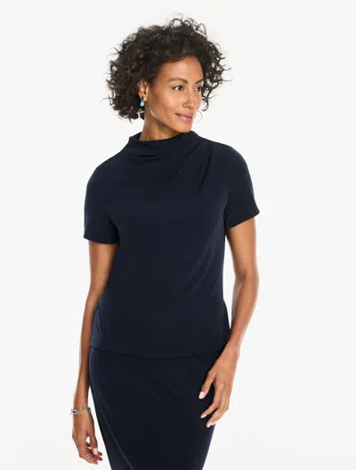 Talbots Knit Kit Cowl-neck Top - Blue - Xs