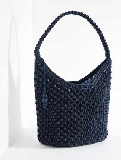 Talbots Knotted Cord Hobo Bag - Blue - 001 - 100% Cotton
