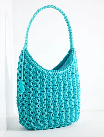 Talbots Knotted Cord Hobo Bag - Turquoise Blue - 001