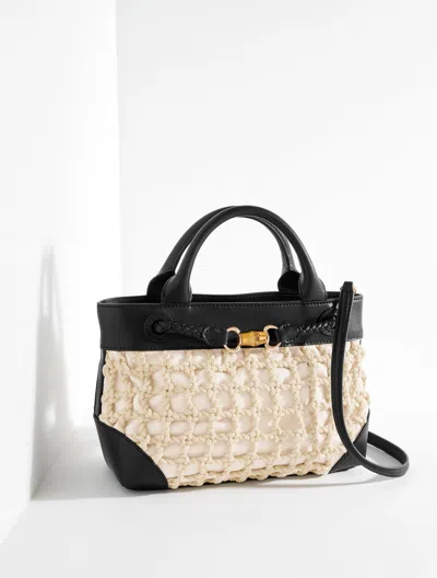 Talbots Knotted Cord Satchel - Black/oat - 001