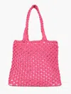 TALBOTS KNOTTED CORD TOTE - AURORA PINK - 001 - 100% COTTON TALBOTS