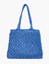 TALBOTS KNOTTED CORD TOTE - BLUE IRIS - 001 - 100% COTTON TALBOTS