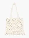 TALBOTS KNOTTED CORD TOTE - IVORY - 001 - 100% COTTON TALBOTS